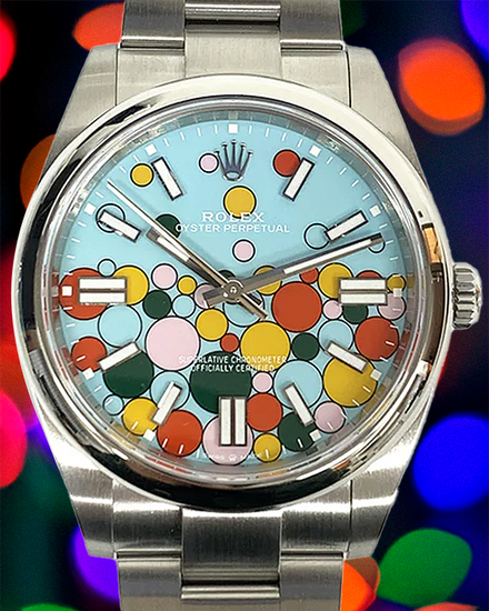 2024 Rolex Oyster Perpetual 41MM Blue "Celebration" Dial Oyster Bracelet (124300)