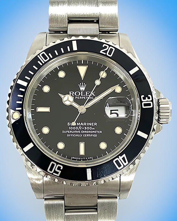 1991 Rolex Submariner Date 40MM Black Dial Oyster Bracelet (16610)
