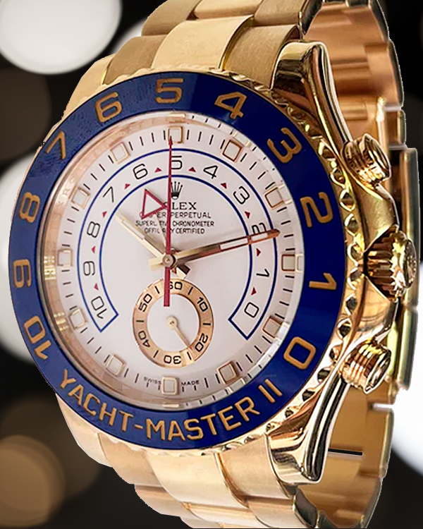 Rolex Yacht-Master II 44MM White Dial Yellow Gold Oyster Bracelet (116688)