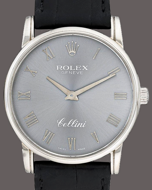 Rolex Cellini 32MM Grey Dial Leather Strap (5116)