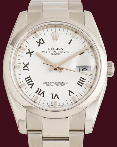 Rolex Oyster Perpetual 34MM White Dial Steel Bracelet (115200)