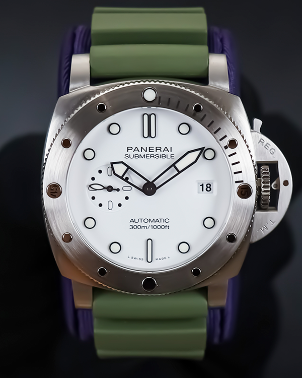 2023 Panerai Submersible Quarantaquattro Bianco 44MM Steel White Dial Rubber Strap (PAM01226)