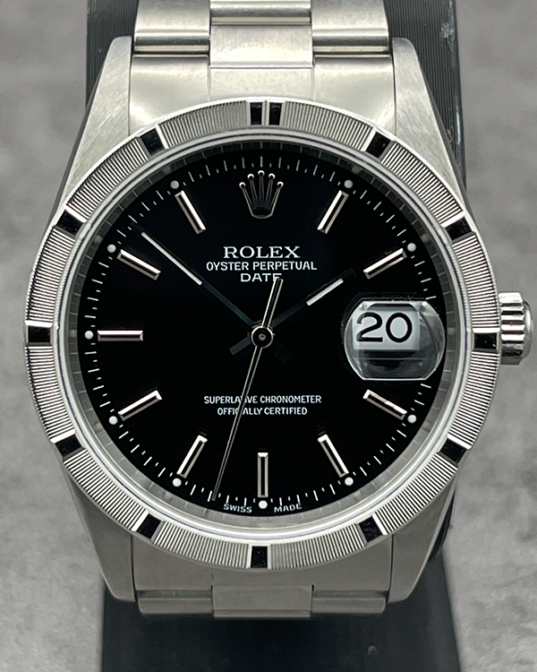 2000 Rolex Oyster Perpetual Date 34MM Steel Black Dial (15210)