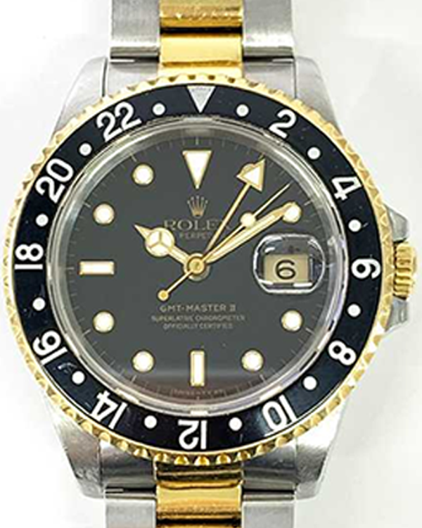 1997 Rolex GMT-Master ll 40MM Black Dial Two-Tone Bracelet (16713)