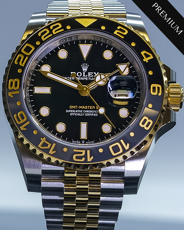 2023 Rolex GMT-Master II Yellow Gold and Oystersteel Black Dial (126713GRNR)