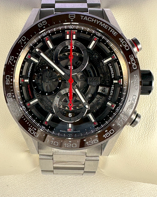 2022 TAG Heuer Carrera 43MM Skeleton Dial Steel Bracelet (CAR201U.BA0766)