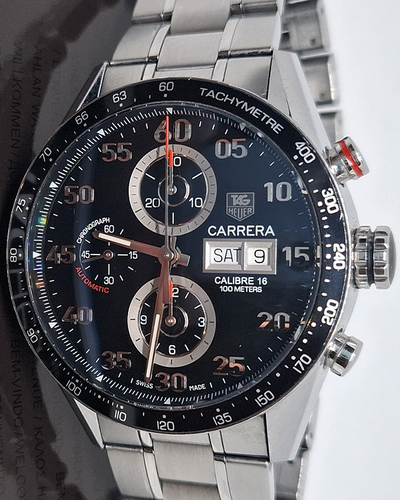 2014 Tag Heuer Carrera Chronograph 43MM Black Dial Steel Bracelet (CV2A10)