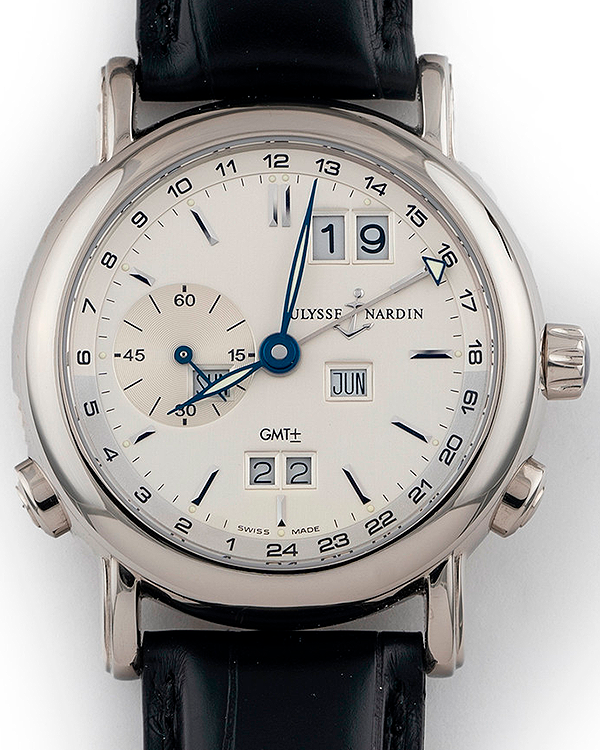 2000 Ulysse Nardin GMT Perpetual Calendar 38MM Silver Dial Leather Strap (320-22)