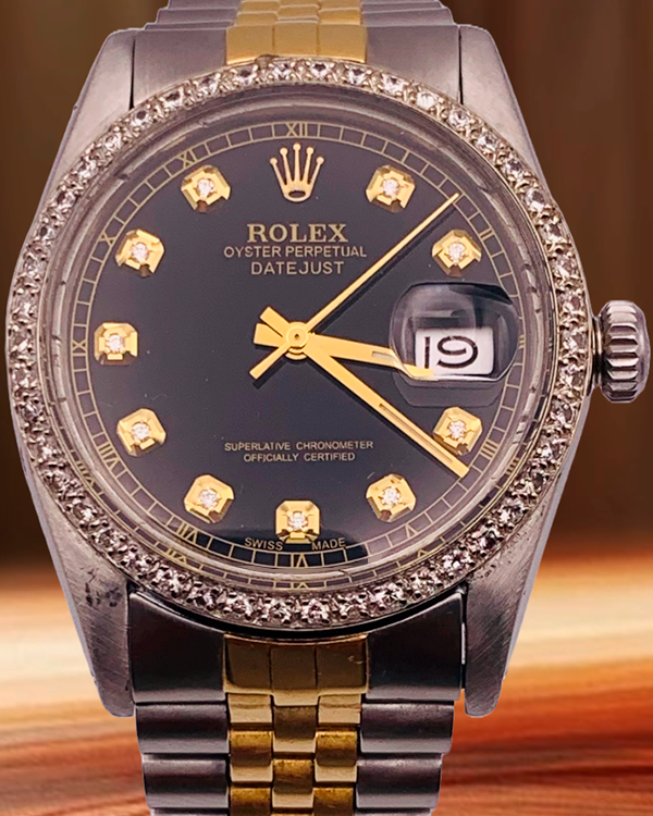 Rolex Datejust 36MM Aftermarket Black Dial Two-Tone Jubilee Bracelet (16013)