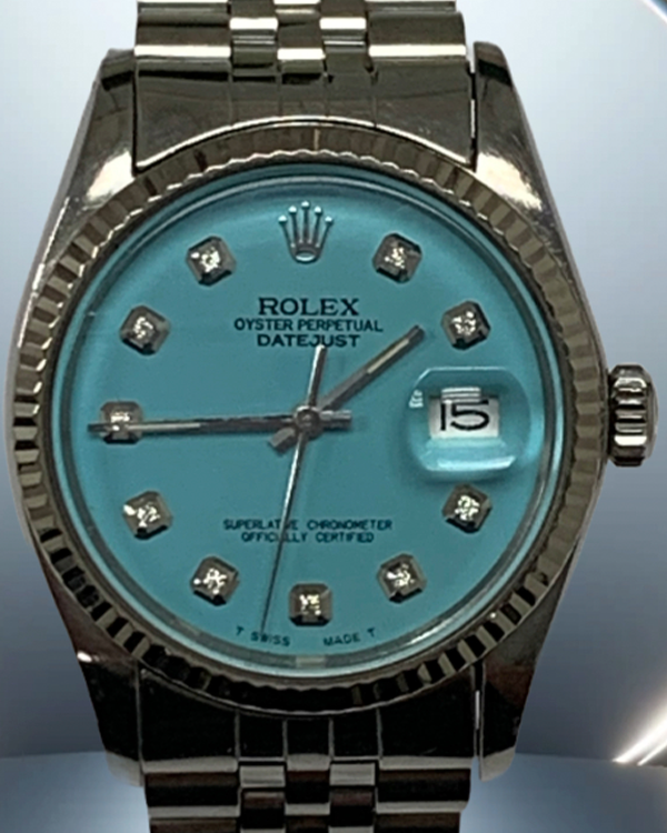 Rolex Datejust 36MM Aftermarket Blue Dial Jubilee Bracelet (16014)