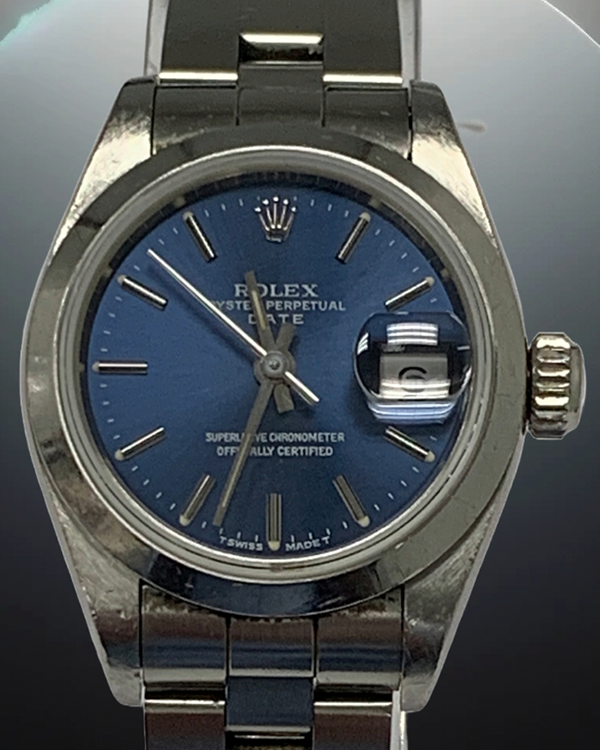 Rolex Oyster Perpetual Lady Date 26MM Blue Dial Steel Bracelet (69160)