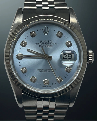 Rolex Datejust 36MM Aftermarket Blue Dial Jubilee Bracelet (16234)