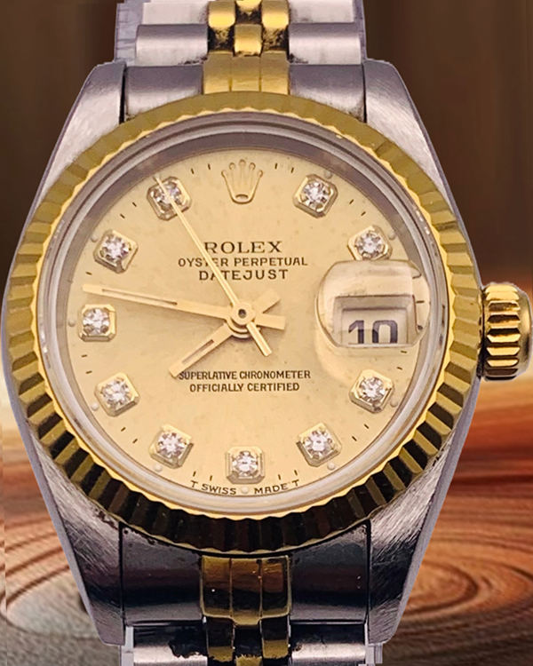 Rolex Lady-Datejust 26MM Aftermarket Champagne Dial Two-Tone Jubilee Bracelet (69173)