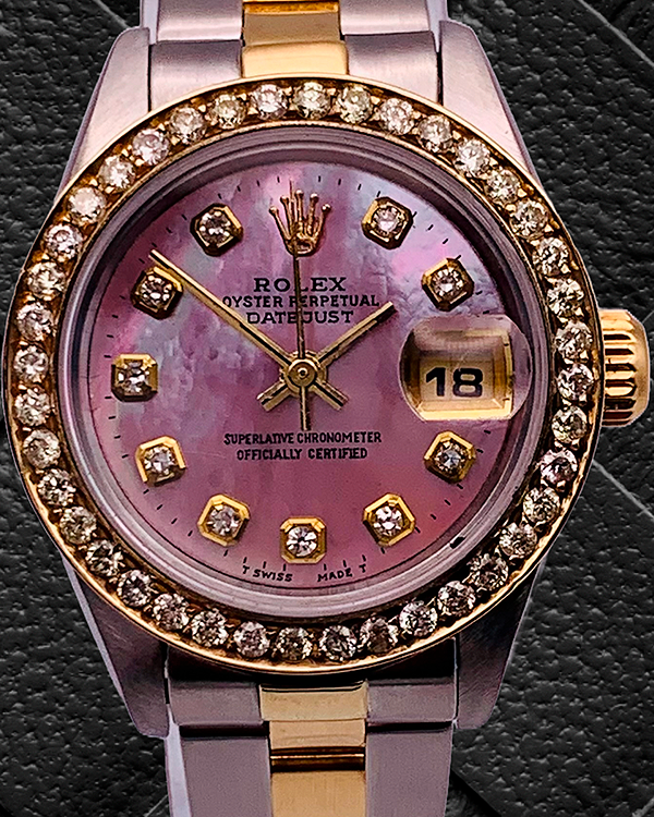 Rolex Lady-Datejust 26MM Aftermarket Mother Of Pearl Dial Two-Tone Oyster Bracelet (69173)