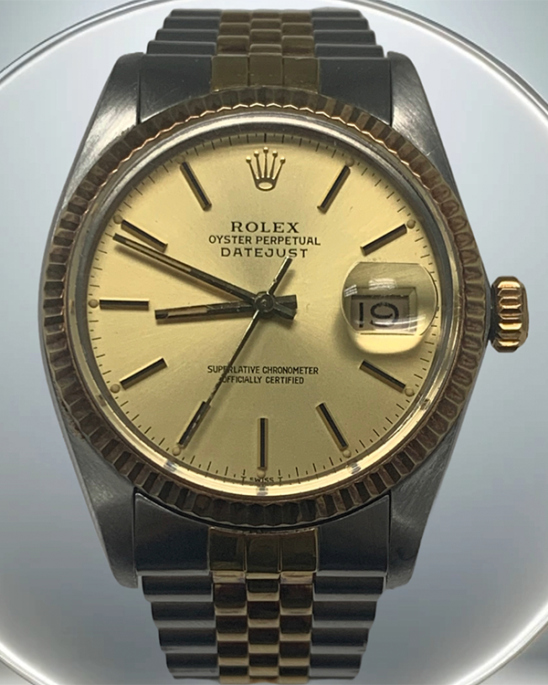 Rolex Datejust Vintage 36MM Champagne Dial Two-Tone Jubilee Bracelet (16013)