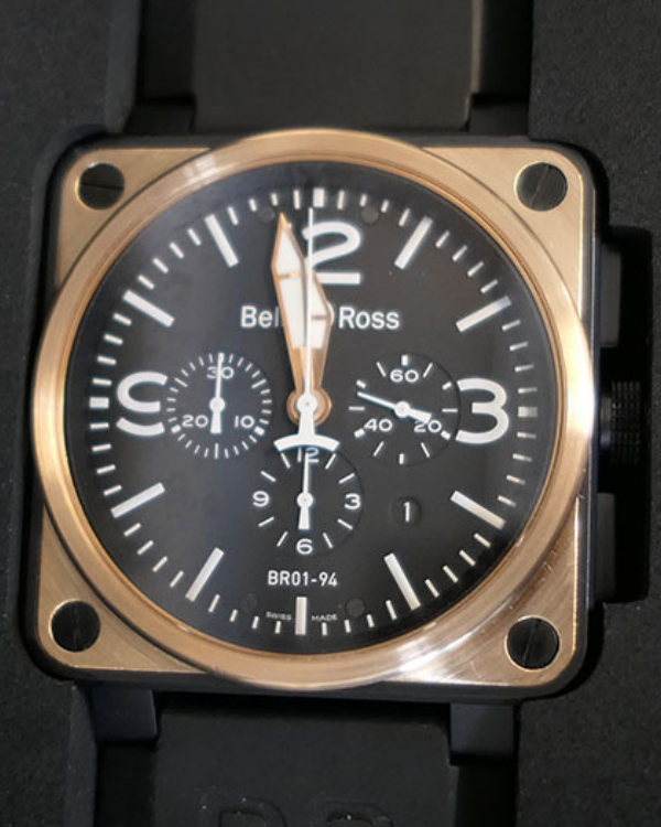 Bell & Ross BR 01-94 Chronographe 46MM Black Dial Rubber Strap (BR01-94-S/R)