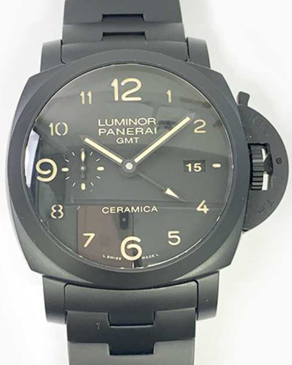 2013 Panerai Tuttonero Luminor 1950 3 days GMT 44MM Black Dial Ceramic Bracelet (PAM00438)