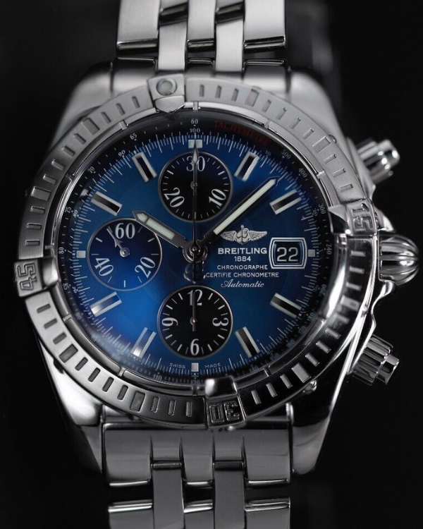 Breitling Chronomat Evolution 44MM Blue Dial Steel Bracelet (A13356)