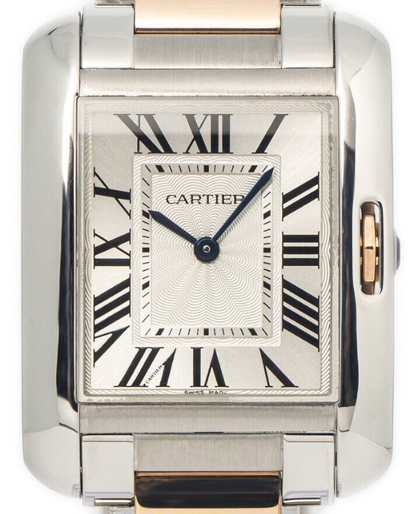 Cartier Tank Anglaise 26x34MM Quartz Silver Dial Two-Tone Bracelet (W5310043)