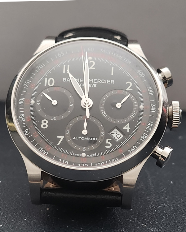 Baume & Mercier Capeland 42MM Black Dial Leather Strap (M0A10001)