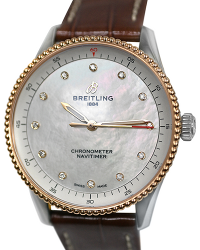 Breitling Navitimer 32MM Quartz Mother of Pearl Dial Leather Strap (U77320)