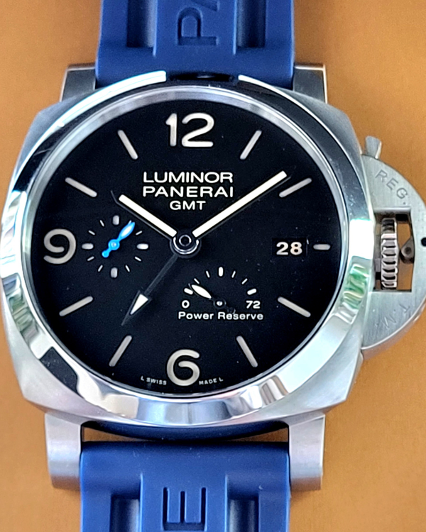 Panerai Luminor 1950 3 Days GMT Automatic 44MM Black Dial Rubber Strap (PAM01321)