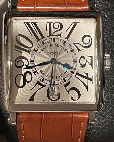 2007 Franck Muller Master Square 36MM Silver Dial Leather Strap (6000 H SC DT)