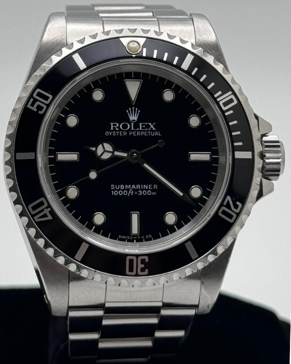 No Reserve - 1991 Rolex Submariner No-Date 40MM Black Dial Steel Bracelet (14060)