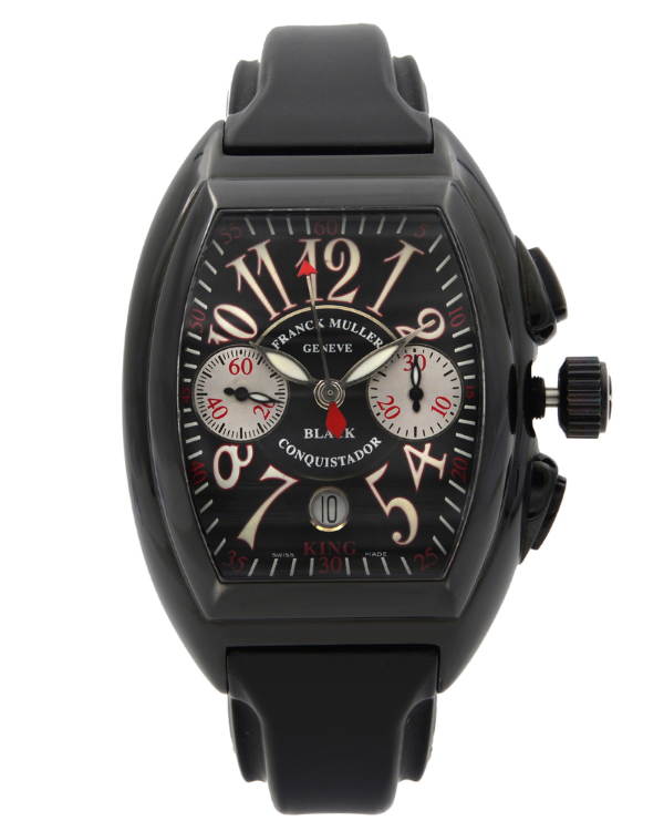 Franck Muller Conquistador King 41MM Black Dial Rubber Strap (8005 K CC NR)