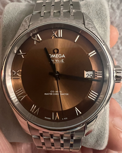 Omega De Ville Hour Vision 41MM Brown Dial Steel Bracelet (433.10.41.21.10.001)