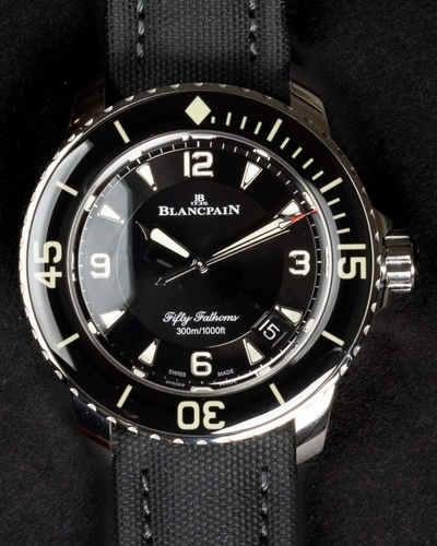 2023 Blancpain Fifty Fathoms 45MM Black Dial Textile Strap (5015-1130-52A)