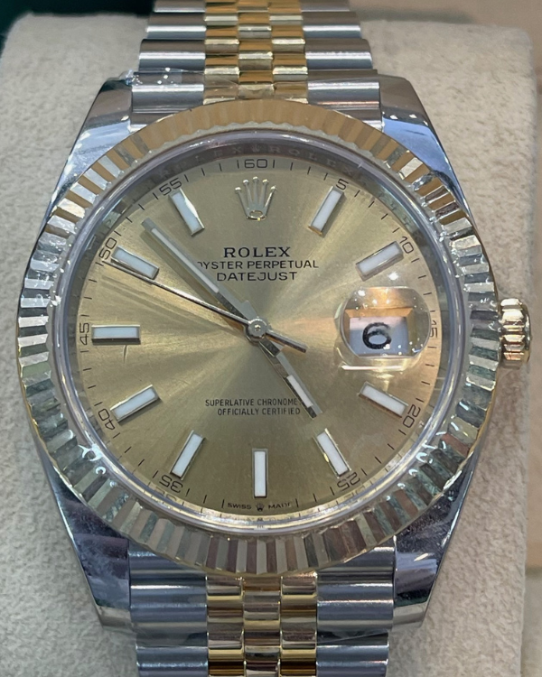 2021 Rolex Datejust 41MM Champagne Dial Two-Tone Jubilee Bracelet (126333)