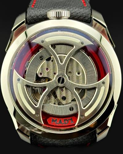 2022 MB&F M.A.D. 1 Edition Red Skeleton Dial Textile And Leather Strap (M.A.D. 1)