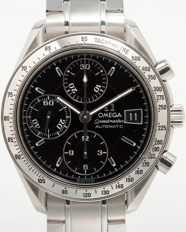 Omega Speedmaster Date 39MM Black Dial Steel Bracelet (3513.50)