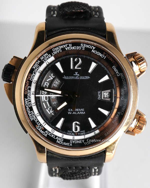 Jaeger-LeCoultre Master Compressor Extreme World Alarm Tides of Time 46.3MM Black Dial Leather/Textile Strap (Q1772470)