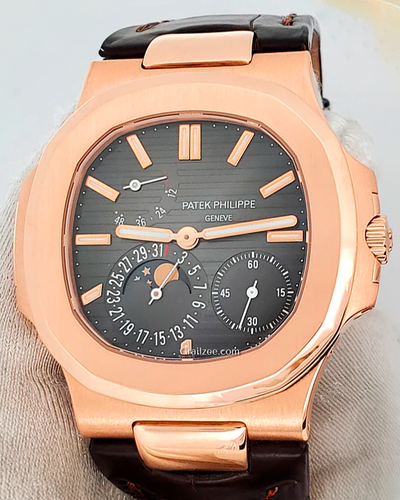 2020 Patek Philippe Nautilus 40MM Brown Dial Leather Strap (5712R-001)