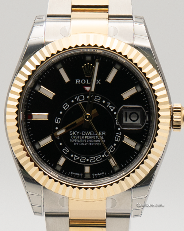 2024 Rolex Sky-Dweller 42MM Black Dial Two-Tone Oyster Bracelet (336933)