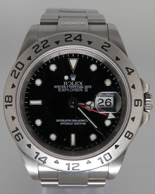 Rolex Explorer II 40MM Black Dial Steel Bracelet (16570)