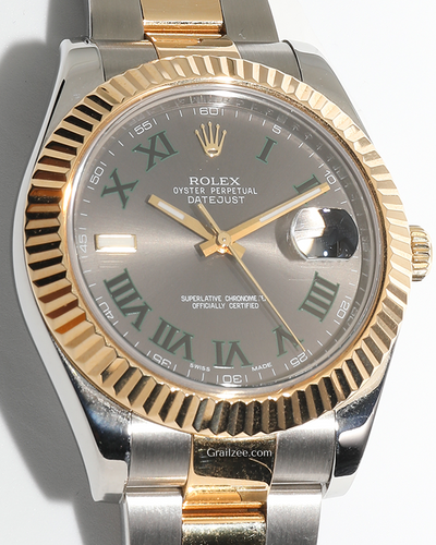 2011 Rolex Datejust II "Wimbledon" 41MM Slate Dial Two-Tone Oyster Bracelet (116333)