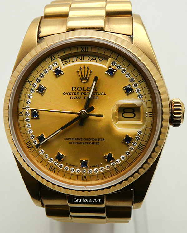 Rolex Day-Date 36MM Champagne Dial Yellow Gold President Bracelet (18038)