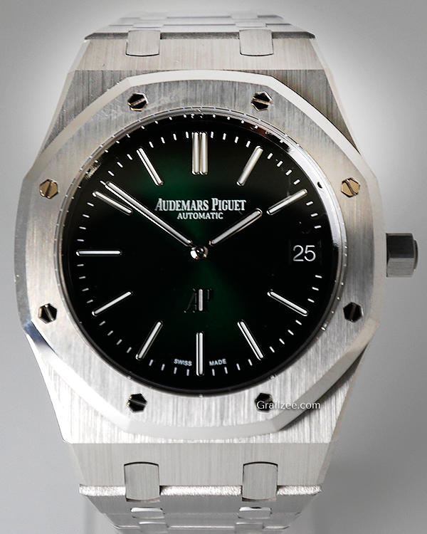 2021 Audemars Piguet Royal Oak Jumbo 39MM Green Dial Platinum Bracelet (15202PT.OO.1240PT.01)