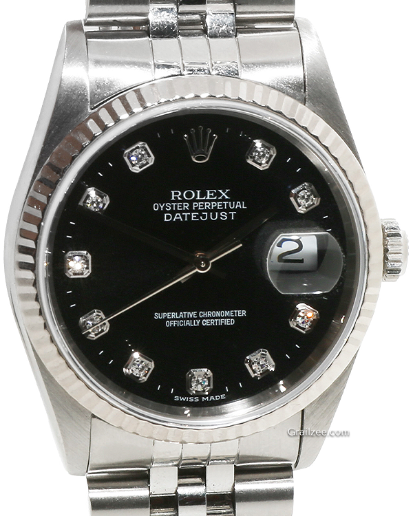 1996 Rolex Datejust 36MM Black Dial Jubilee Bracelet (16234)