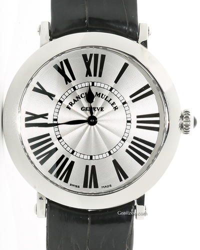 Franck Muller Round Genève 38MM Quartz Silver Dial Leather Strap (8038 QZ R)