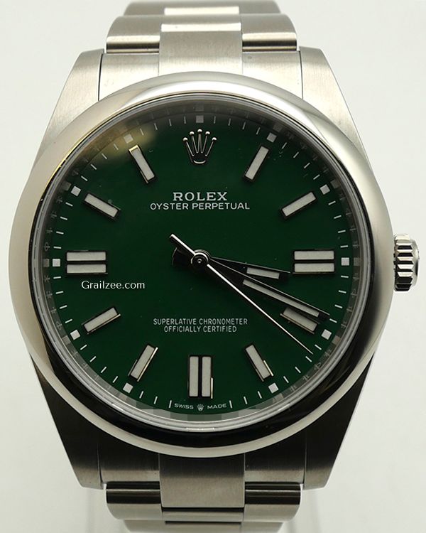 2023 Rolex Oyster Perpetual 41MM Green Dial Oyster Bracelet (124300)