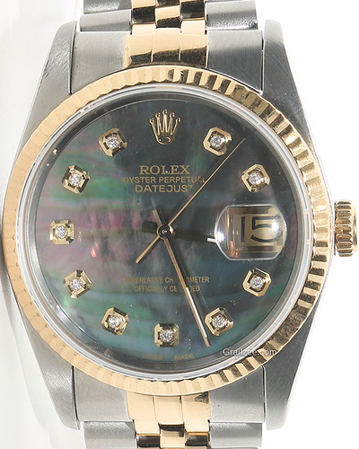 Rolex Datejust 36MM Aftermarket Mother Of Pearl Dial Two-Tone Jubilee Bracelet (16233)