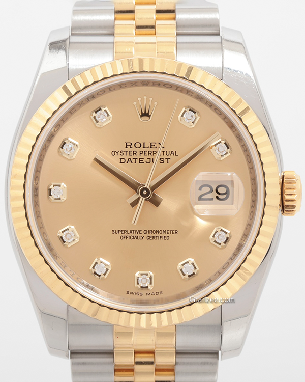 Rolex Datejust 36MM Champagne Dial Two-Tone Jubilee Bracelet (116233)