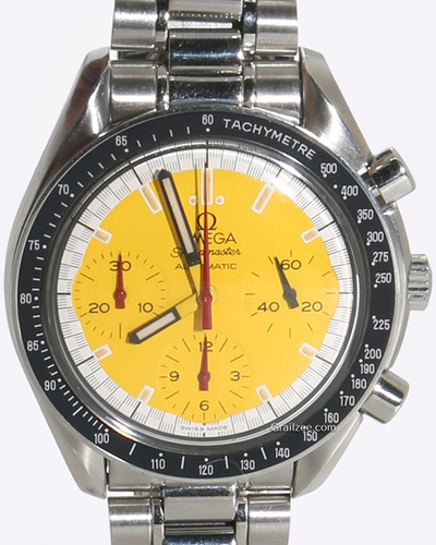 Omega Speedmaster Reduced "Michael Schumacher" 39MM Yellow Dial Steel Bracelet (3510.12.00)