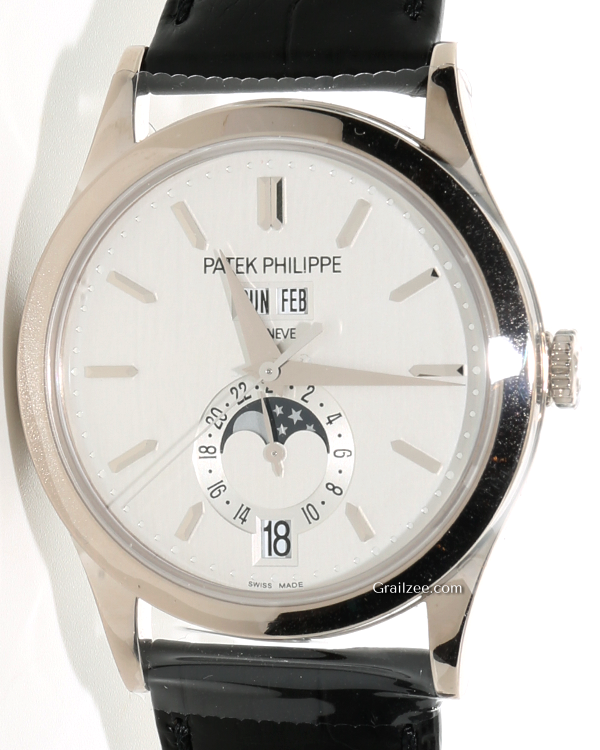 Patek Philippe Annual Calendar 38MM Silver Dial Leather Strap (5396G-011)