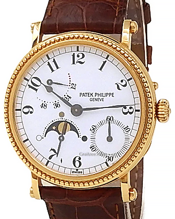 Patek Philippe Complications 35MM White Dial Leather Strap (5015)