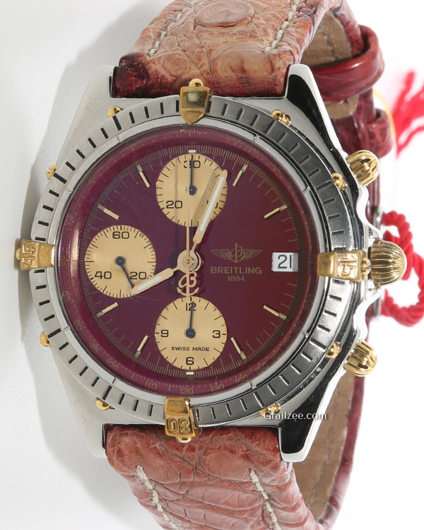 Breitling Windrider Chronomat “Boudreaux” 40MM Red Dial Leather Strap (B13046)